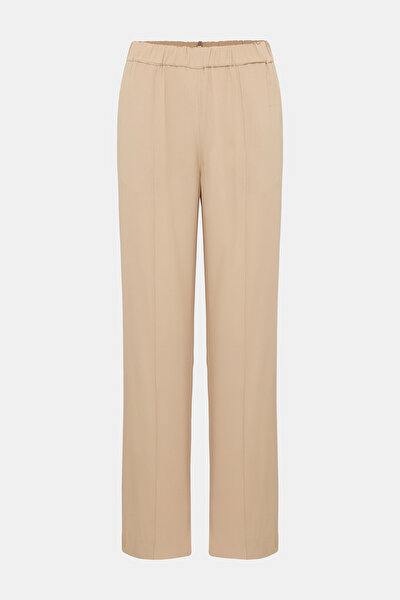 DARK BEIGE WIDE LEG TROUSERS 5