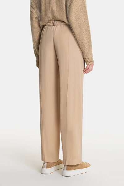DARK BEIGE WIDE LEG TROUSERS 4