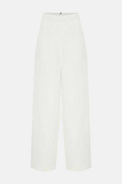 ECRU WIDE LEG TROUSERS 5