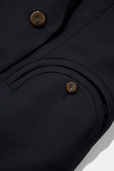 NAVY BLUE BUTTONED JACKET 4