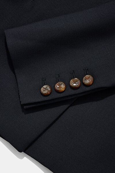 NAVY BLUE BUTTONED JACKET 5
