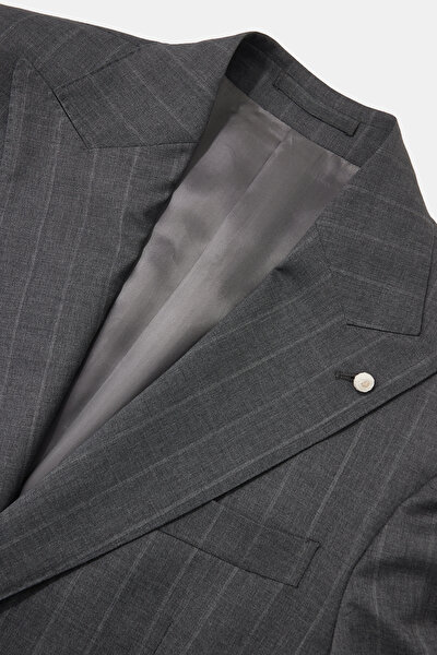 SMOKED SURPLICE NECKLINE (CROSS-OVER NECKLINE) WOOL/CASHMERE SUIT 10