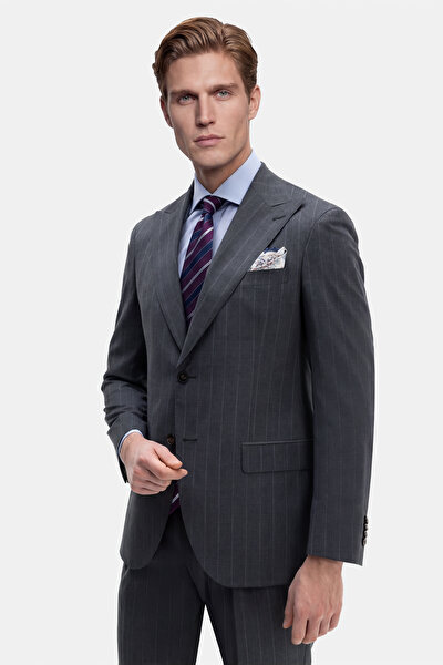 SMOKED SURPLICE NECKLINE (CROSS-OVER NECKLINE) WOOL/CASHMERE SUIT 5