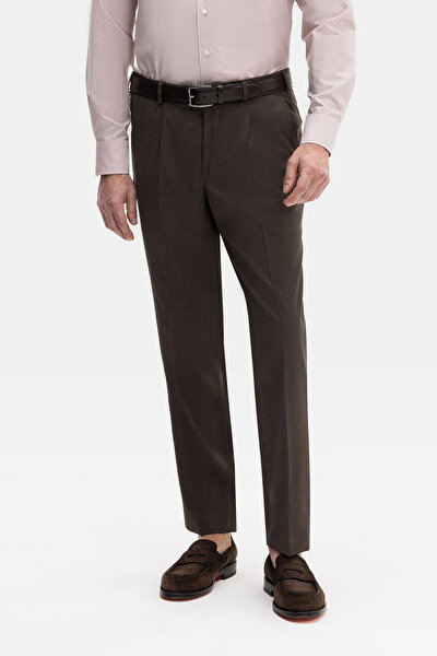 BROWN SURPLICE NECKLINE (CROSS-OVER NECKLINE) WOOL/CASHMERE SUIT 4