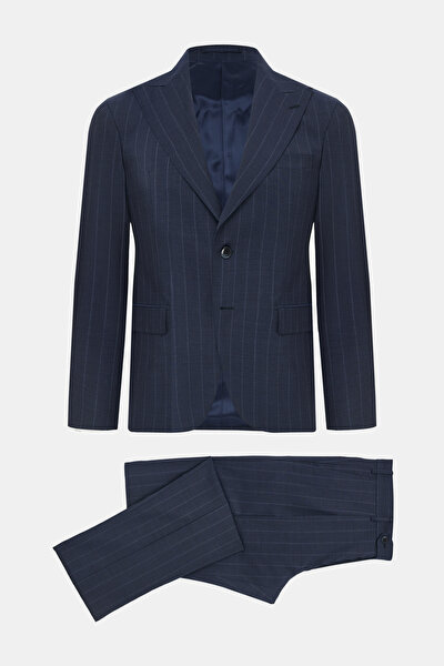 INDIGO SURPLICE NECKLINE (CROSS-OVER NECKLINE) WOOL/CASHMERE SUIT 8