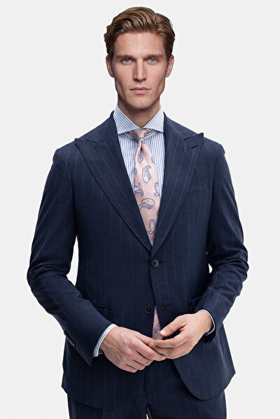 INDIGO SURPLICE NECKLINE (CROSS-OVER NECKLINE) WOOL/CASHMERE SUIT 3