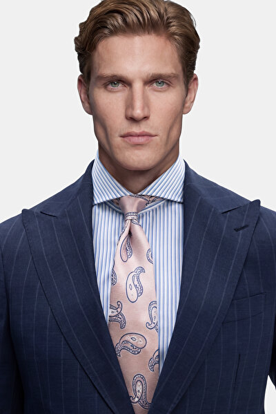 INDIGO SURPLICE NECKLINE (CROSS-OVER NECKLINE) WOOL/CASHMERE SUIT 5