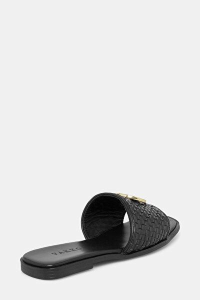 BLACK MONOGRAM LEATHER SLIPPER 3