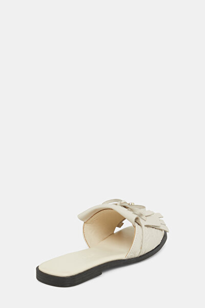 ECRU MONOGRAM LEATHER SLIPPER 3
