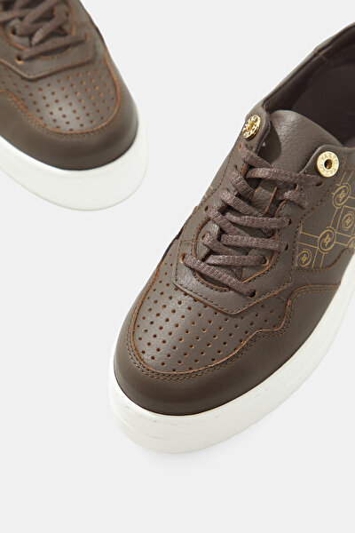 BEIGE MONOGRAM LEATHER SHOE 4