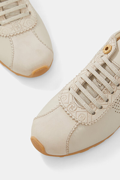ECRU MONOGRAM LEATHER SHOE 4