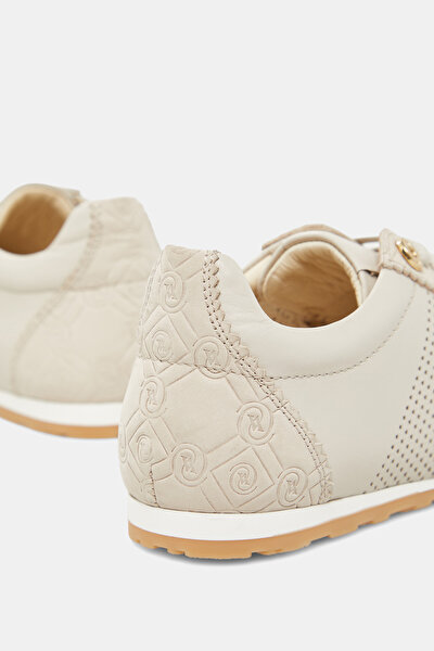 ECRU MONOGRAM LEATHER SHOE 5