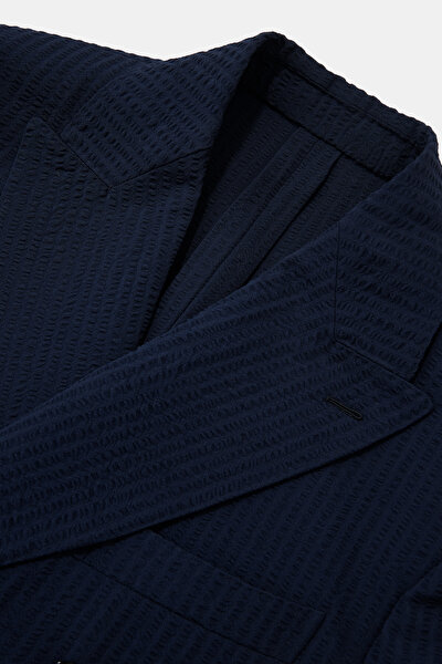 NAVY BLUE SURPLICE NECKLINE (CROSS-OVER NECKLINE) JACKET 8