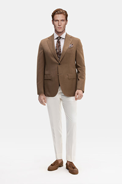 KOYU CAMEL , TAM ASTARLI TEK PİLE PANTOLONLU TAKIM ELBİSE 3