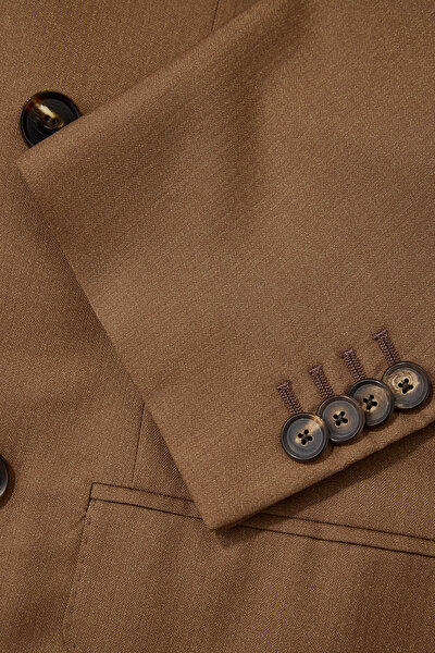 DARK CAMEL SURPLICE NECKLINE (CROSS-OVER NECKLINE) JACKET 5