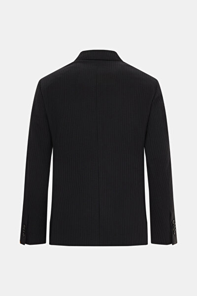 BLACK SURPLICE NECKLINE (CROSS-OVER NECKLINE) JACKET 8
