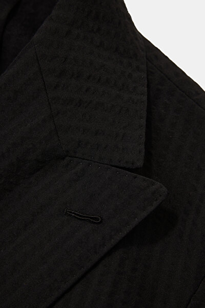 BLACK SURPLICE NECKLINE (CROSS-OVER NECKLINE) JACKET 10