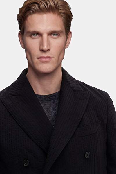 BLACK SURPLICE NECKLINE (CROSS-OVER NECKLINE) JACKET 3