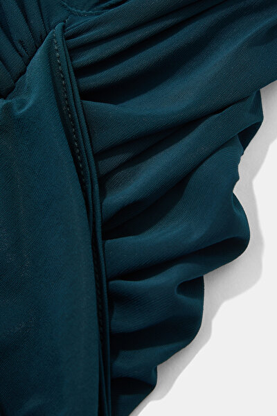 OIL GREEN MIDI DRESS 4