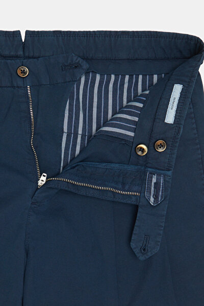 NAVY BLUE COTTON/LINEN BERMUDA 5