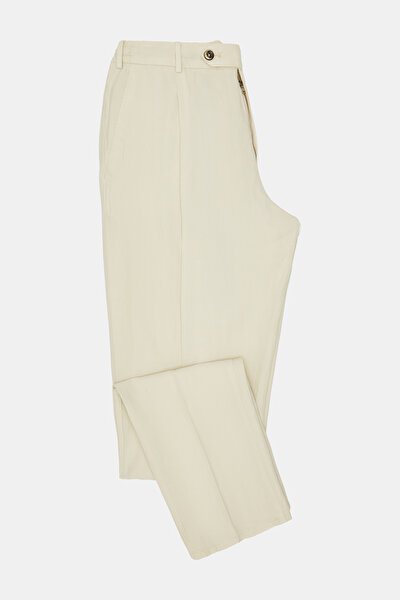 ECRU HERRINGBONE TROUSERS 5