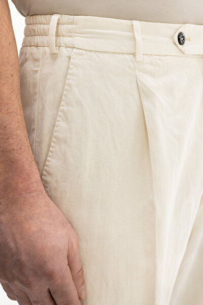 ECRU HERRINGBONE TROUSERS 4