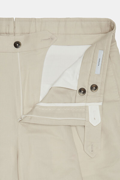 LIGHT CREAM COTTON/LINEN BERMUDA 5