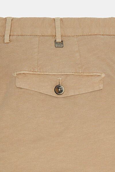 BEIGE COTTON/LINEN BERMUDA 3