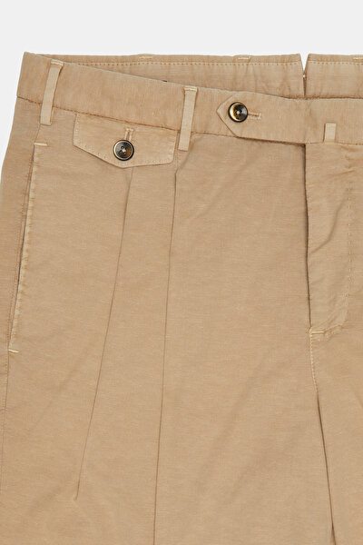 BEIGE COTTON/LINEN BERMUDA 4