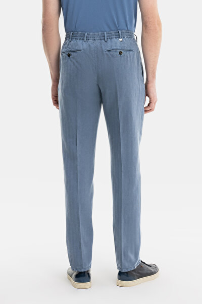 BLUE HERRINGBONE TROUSERS 3