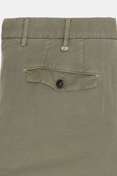 LIGHT KHAKI COTTON/LINEN BERMUDA 3
