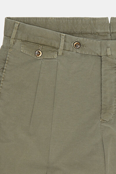 LIGHT KHAKI COTTON/LINEN BERMUDA 4
