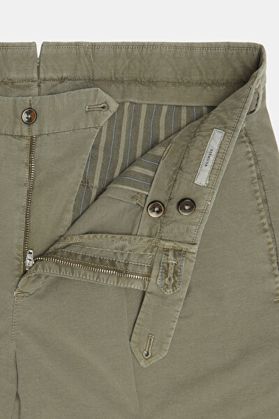 LIGHT KHAKI COTTON/LINEN BERMUDA 5