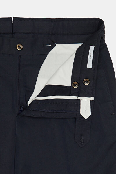 NAVY BLUE COTTON/LINEN BERMUDA 5