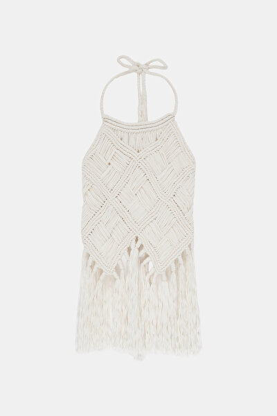 ECRU HALTER SLEEVELESS BLOUSE 8