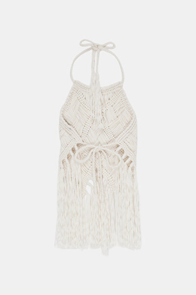 ECRU HALTER SLEEVELESS BLOUSE 9