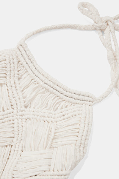 ECRU HALTER SLEEVELESS BLOUSE 10