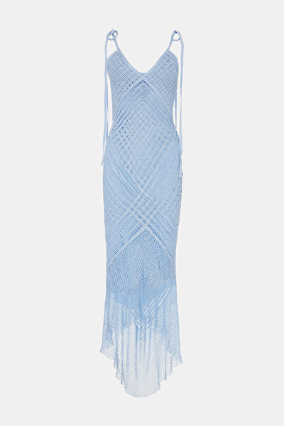 BLUE SLEEVELESS SUSPENDER DRESS 8