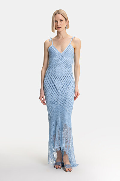 BLUE SLEEVELESS SUSPENDER DRESS 5