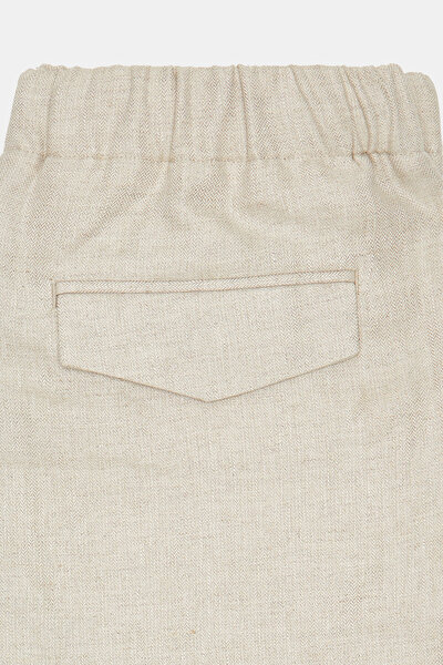 LIGHT BEIGE HERRINGBONE TROUSERS 8