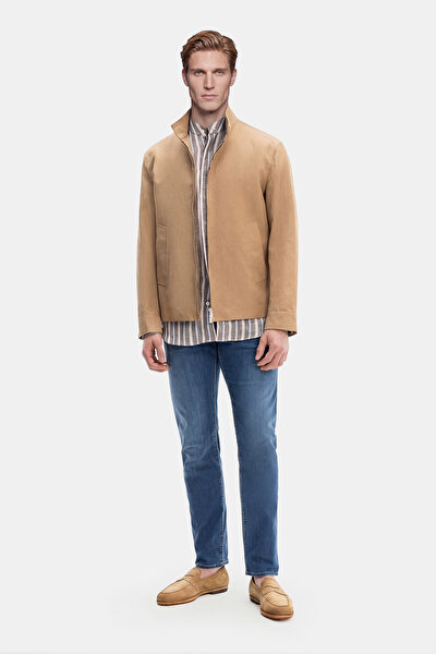 BEIGE LINEN COTTON COAT 5