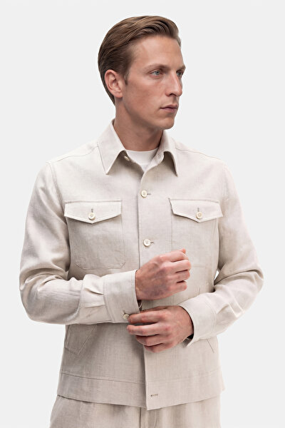 LIGHT BEIGE LINEN COAT 3