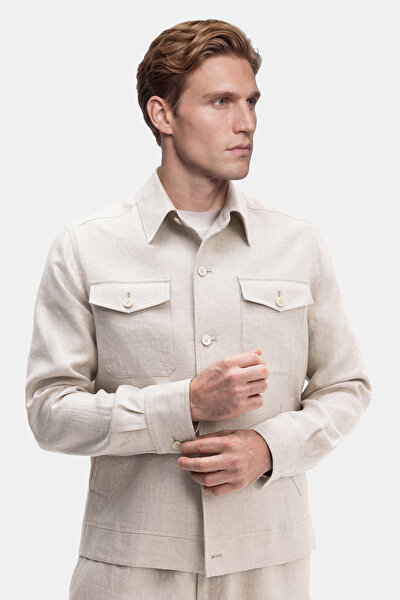LIGHT BEIGE LINEN COAT 4