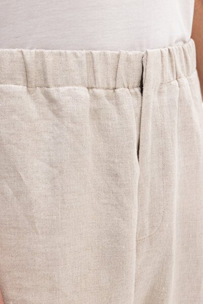 LIGHT BEIGE HERRINGBONE TROUSERS 4