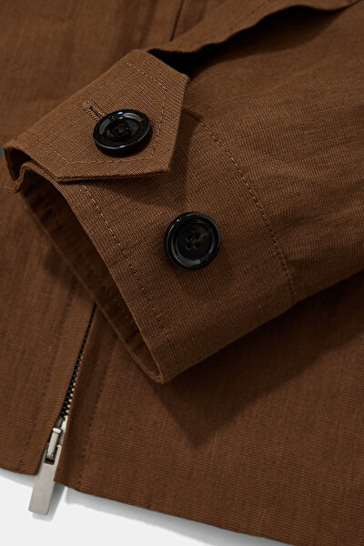 BRICK LINEN COTTON COAT 10