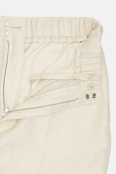 ECRU HERRINGBONE TROUSERS 9