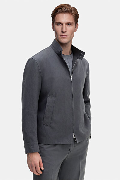 DARK GREY LINEN COTTON COAT 4