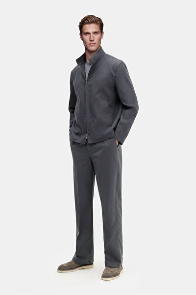 DARK GREY LINEN COTTON COAT 5