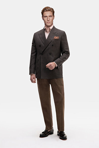 BROWN SURPLICE NECKLINE (CROSS-OVER NECKLINE) JACKET 5