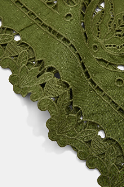 GREEN LACY SKİRT 3